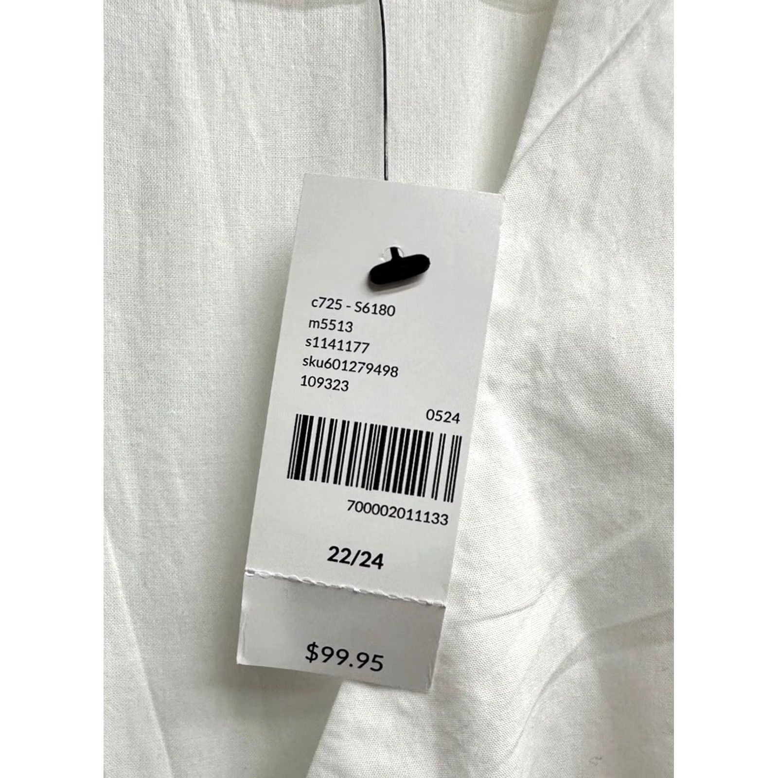 Vintage NWT Lane Bryant Shirred-Shoulder Smocked-Waist Midi Dress White Womens 22/24 Size 3XL / US 20-22 - 5 Thumbnail