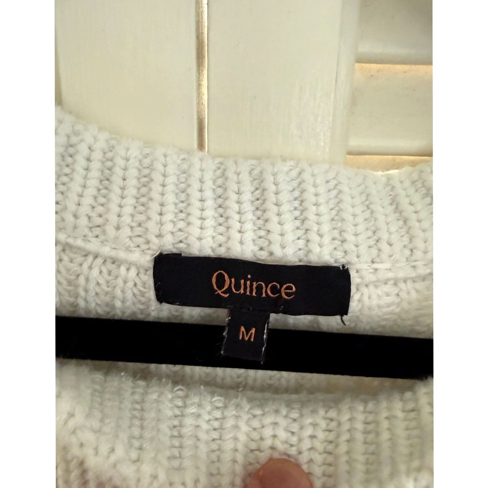 Quince Quince White Sweater Knit Chunky Boatneck Medium Office Classic Minimalistic Pullover Women M Regular Size M / US 6-8 / IT 42-44 - 3 Thumbnail