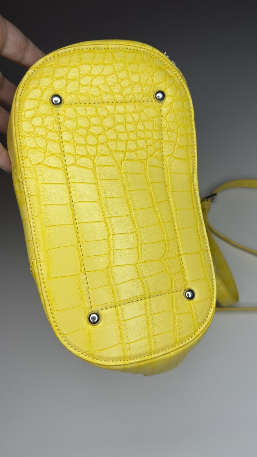 Versace Jeans Couture Versace Jeans Yellow Faux Croc Bucket Bag Size ONE SIZE - 12 Thumbnail