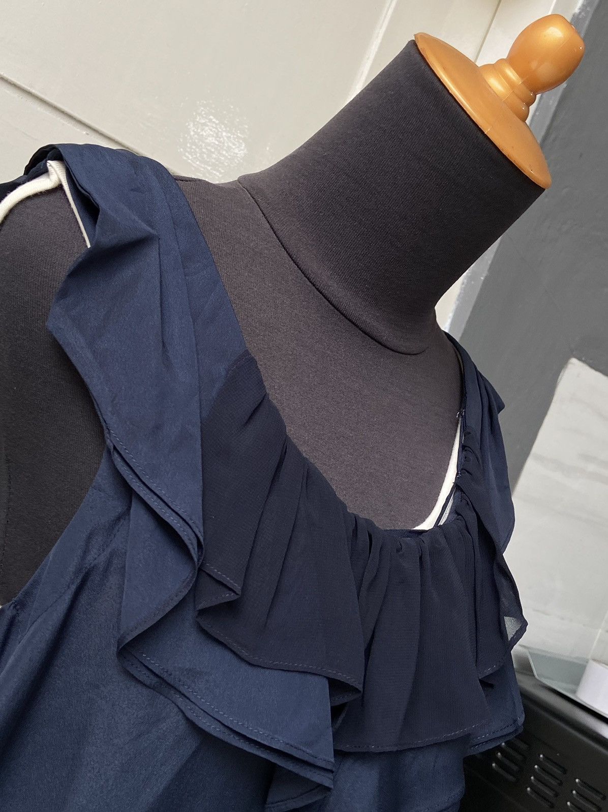 Helmut Lang HELMUT LANG Navy Midi Dress Size XXS / US 00 / IT 34 - 6 Thumbnail
