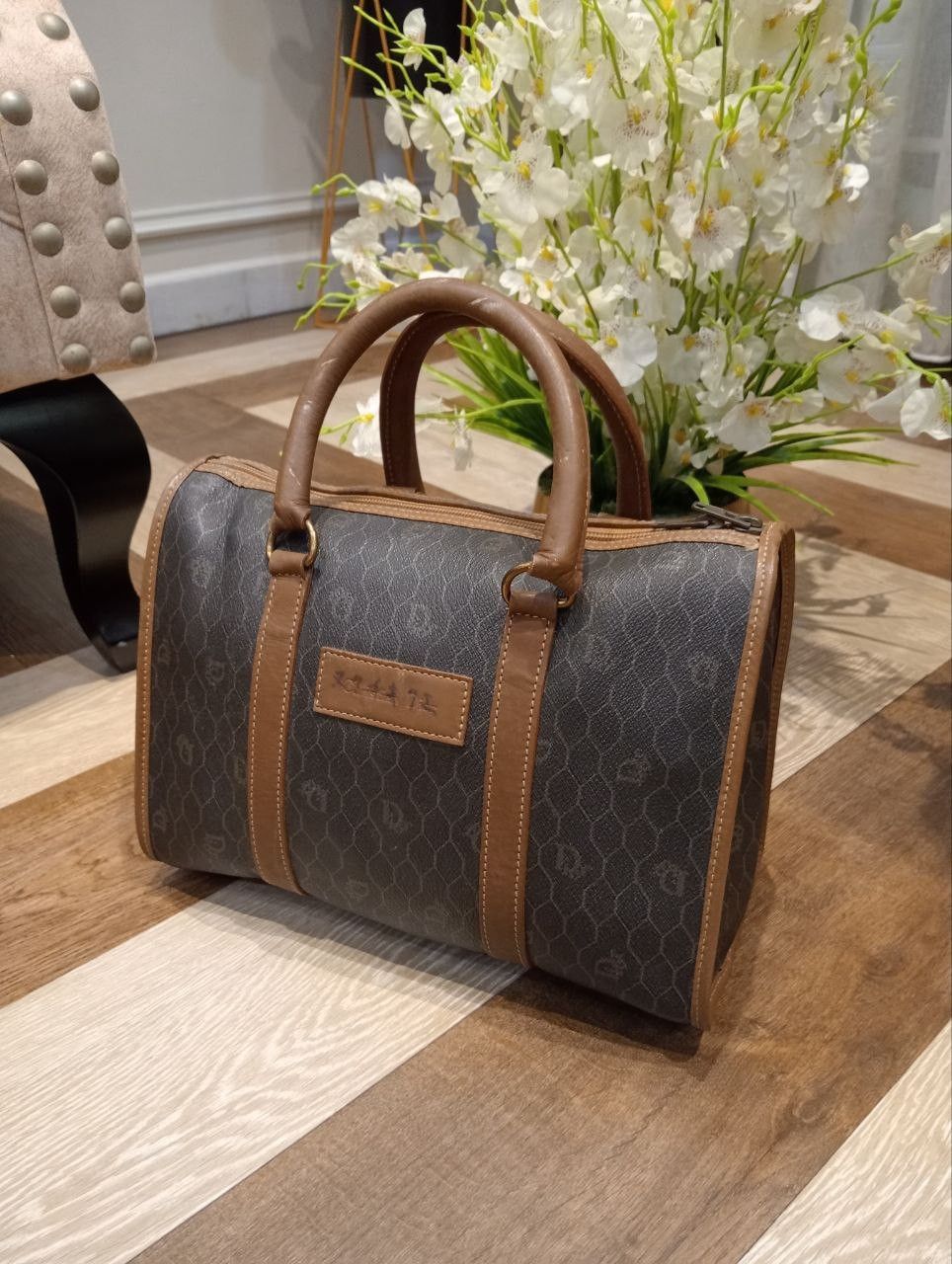 Dior VINTAGE CHRISTIAN DIOR BOSTON HANDBAG HONEYCOMB PATTERN Size ONE SIZE - 2 Thumbnail
