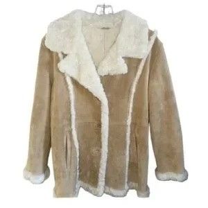 Wilsons Leather Wilsons Womens Vintage Beige Leather Suede Faux Fur Maxima B Size 3XL / US 20-22 - 5 Thumbnail