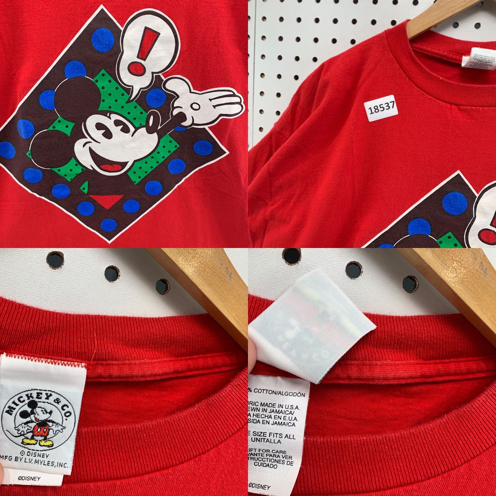 Mickey & Co. VINTAGE Mickey & Co Disney Shirt Womens Sleepwear One Size Red Short Sleeve Size ONE SIZE - 8 Thumbnail