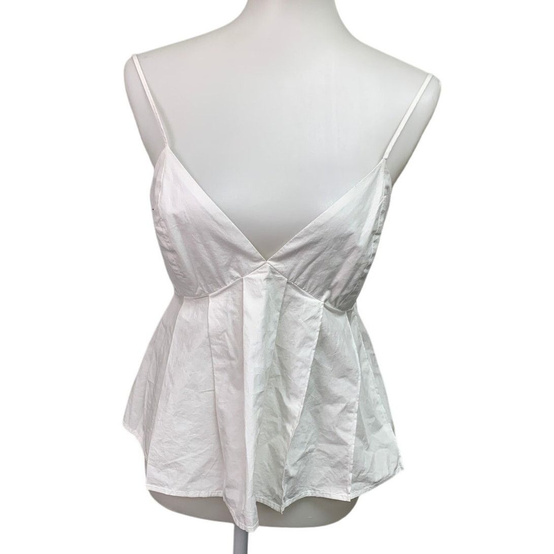 American Eagle Outfitters New American Eagle Womens Medium White Thin Strap Deep V Top Size M / US 6-8 / IT 42-44 - 3 Thumbnail