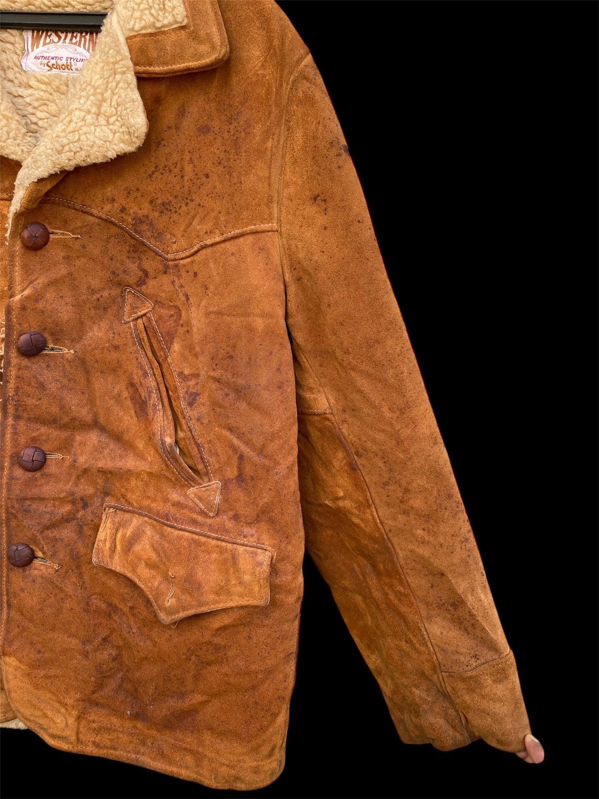 Schott × Vintage × Western Rise Schott Western Shearling Suede Jacket Vintage 90s Size US M / EU 48-50 / 2 - 3 Thumbnail