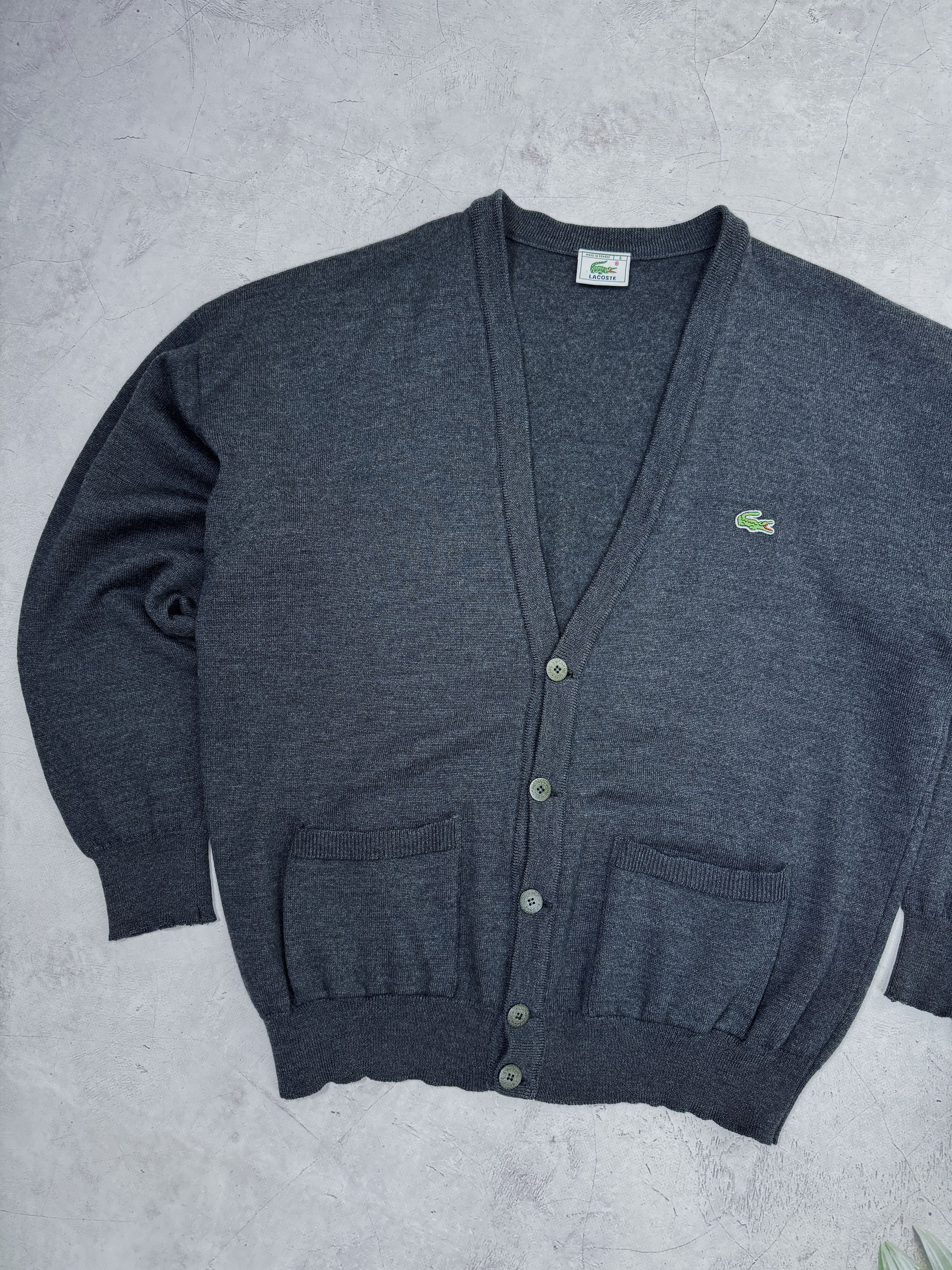 Lacoste × Vintage 80s Chemise Lacoste Knit Cardigan Wool FRANCE Size US L / EU 52-54 / 3 - 2 Thumbnail