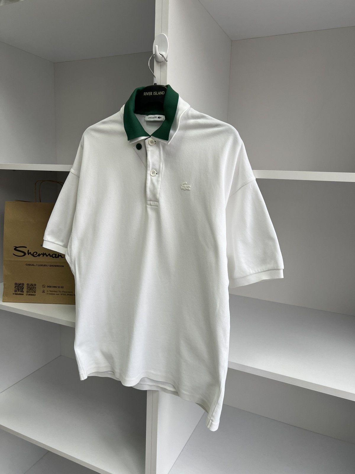 Lacoste × Vintage Vintage Lacoste White Streetwear Polo T-Shirt Size US L / EU 52-54 / 3 - 5 Thumbnail