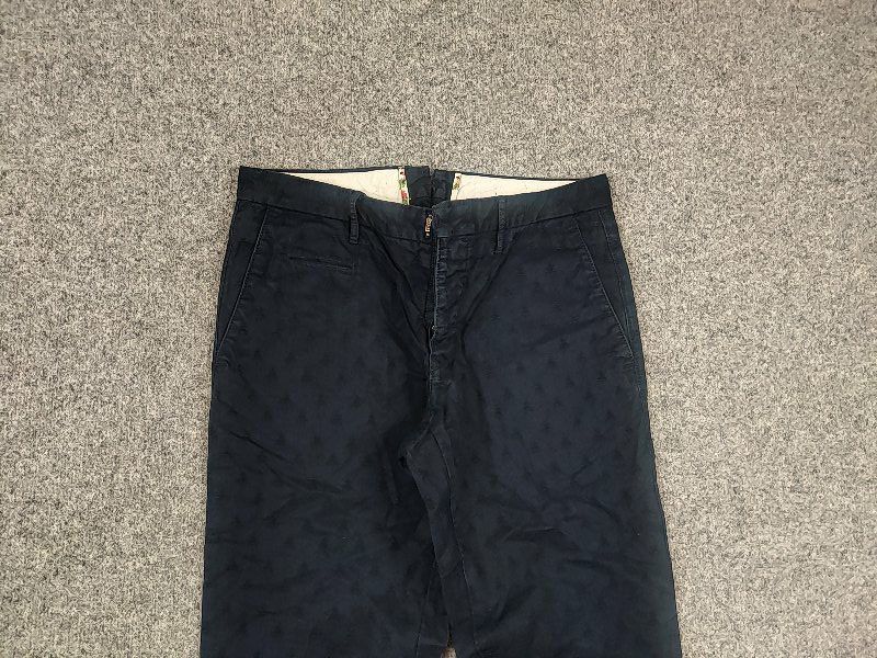 Incotex Incotex Slowear Blue Textured print Trouser chino Pants Size US 32 / EU 48 - 4 Thumbnail