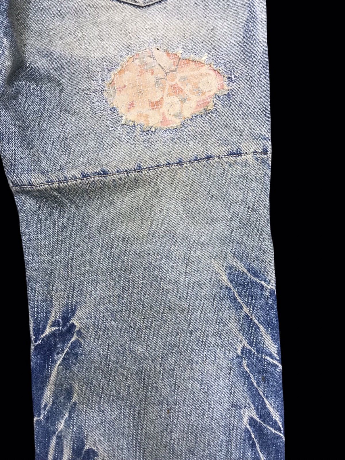 PPFM 💥DOUBLE WAIST💥Archival PPFM Distressed Patchwork Denim F86 Size US 33 - 14 Thumbnail