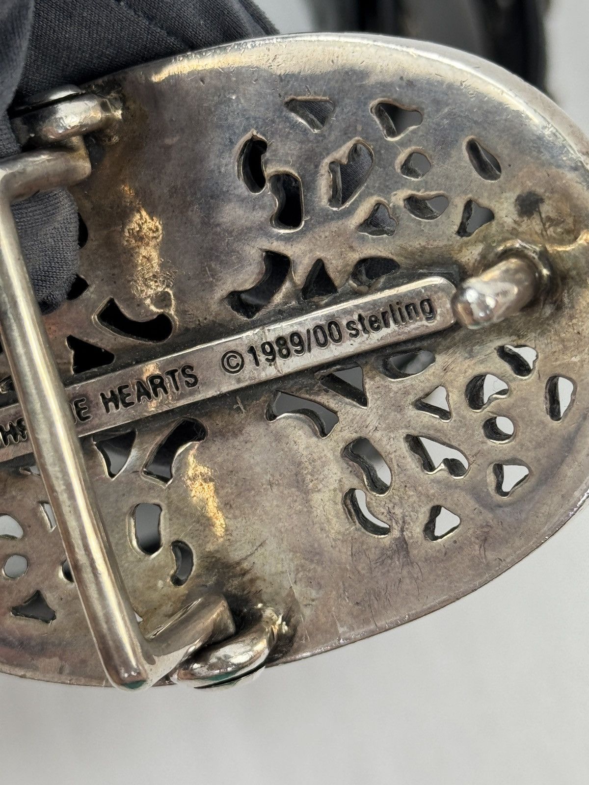 Chrome Hearts DOUBLE STUD STERLING SILVER LEATHER BELT +BUCKLE *RARE* Size 36 - 6 Thumbnail