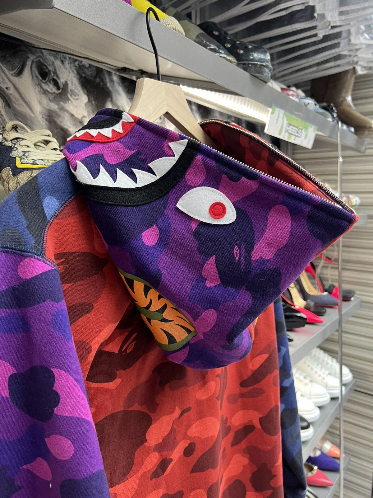 Bape Bape Color Camo Crazy Shark Full Zip Hoodie Size US XL / EU 56 / 4 - 9 Thumbnail
