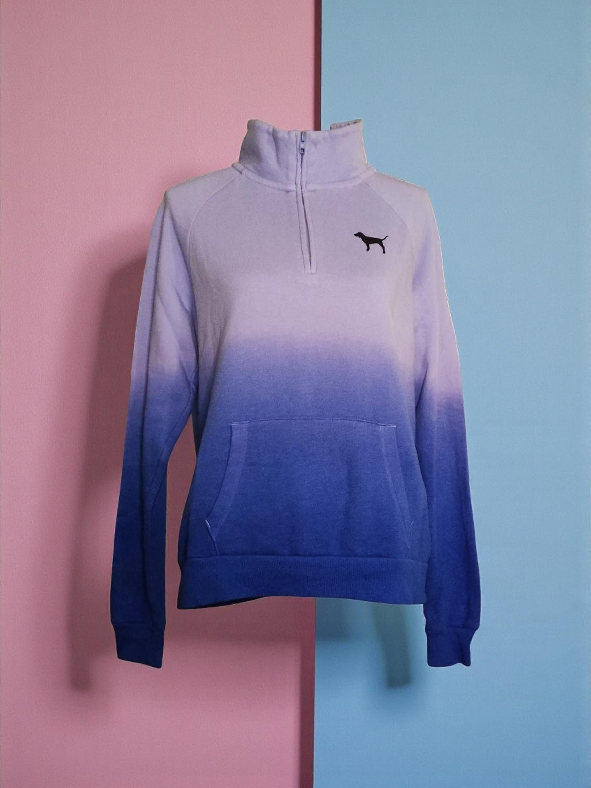 Other Pink Victoria's Secret Ombre Fleece Quarter-Zip Sweat Jacket Size M / US 6-8 / IT 42-44 - 3 Thumbnail