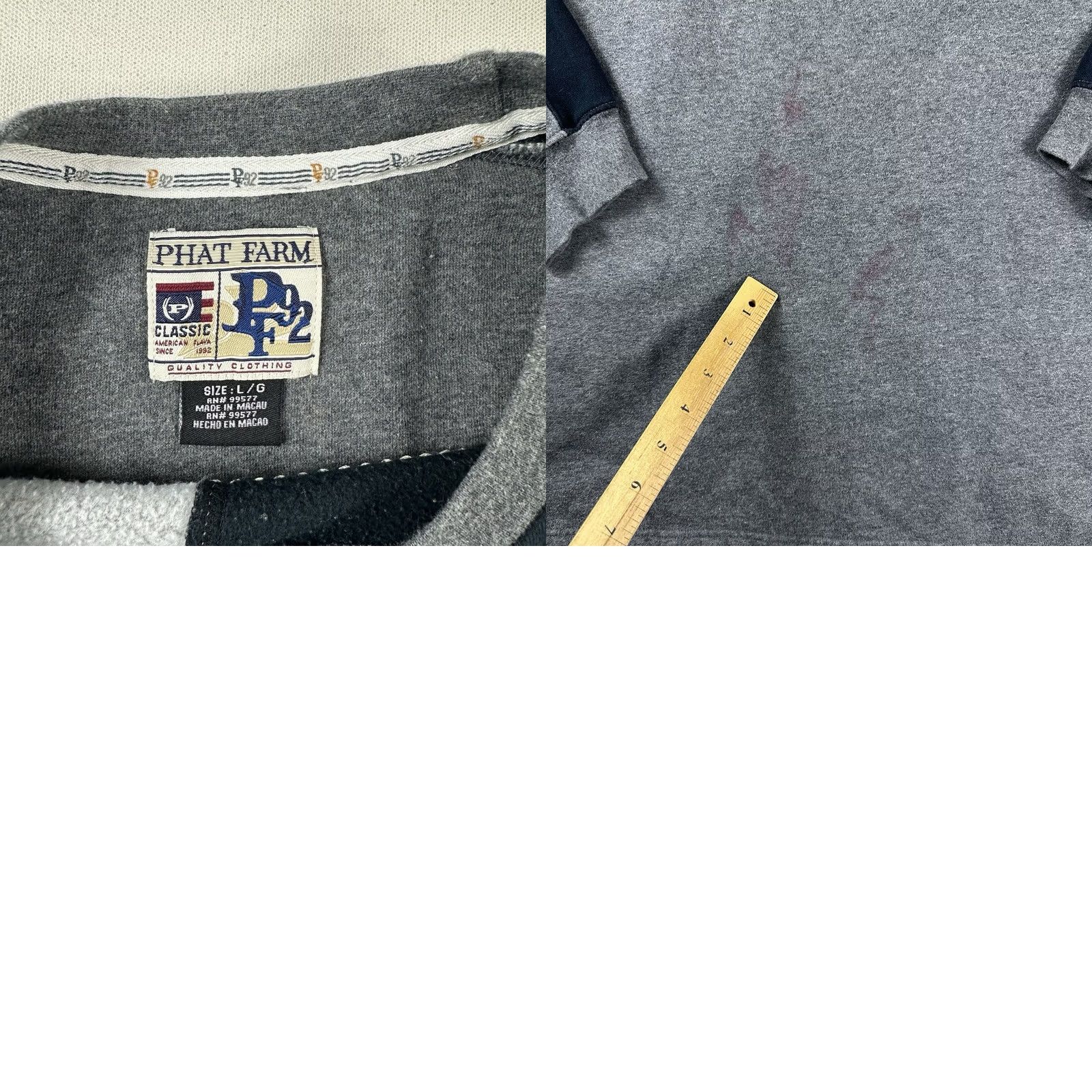 Phat Farm Vintage Y2K Phat Farm Sweater Mens Large Gray 92 Logo Knit Retro Sweatshirt Size US L / EU 52-54 / 3 - 8 Thumbnail