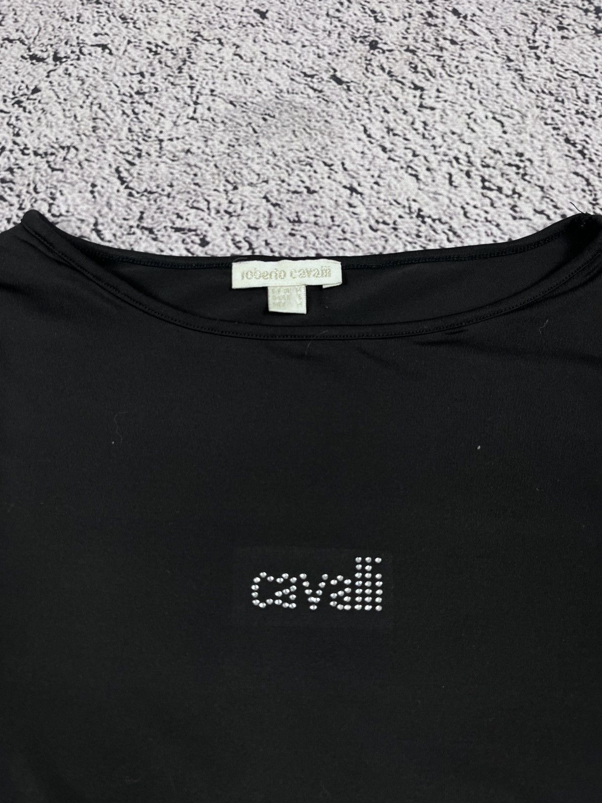 Vintage Vintage 90s Roberto Cavalli logo glamour top tee Size M / US 6-8 / IT 42-44 - 4 Thumbnail