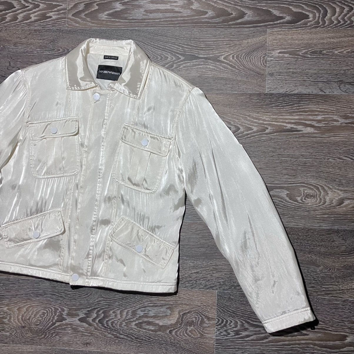 Emporio Armani Archive EMPORIO ARMANI Iridescent Silk/Rayon Manouter Jacket Size US M / EU 48-50 / 2 - 2 Thumbnail
