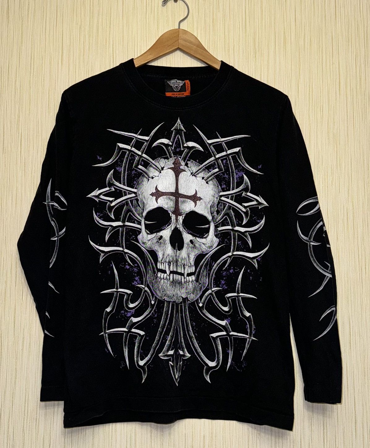 Band Tees × Vintage Vintage Y2K rock eagle tribal skull cross long sleeve tee Size US M / EU 48-50 / 2 - 1 Thumbnail
