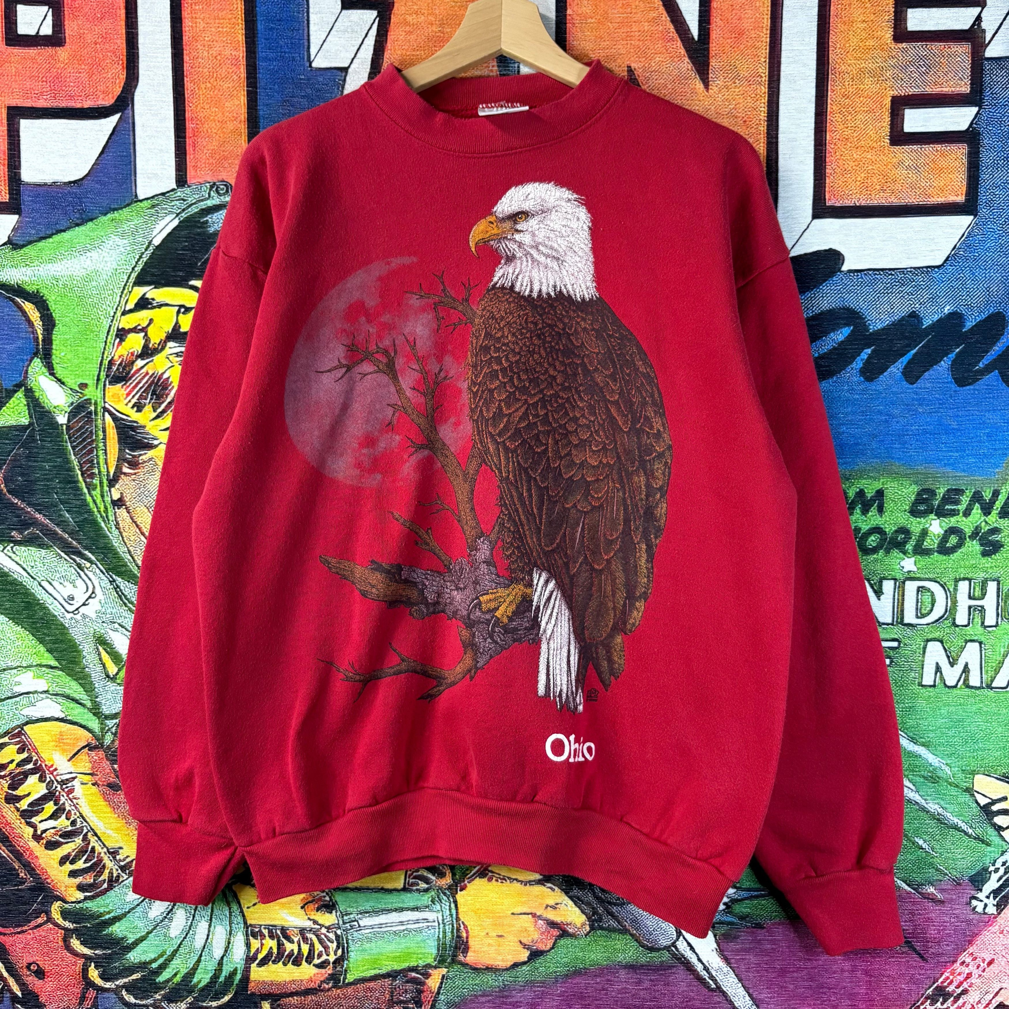 Vintage Vintage 90s Ohio Bald Eagle Sweatshirt Size XL Size US XL / EU 56 / 4 - 1 Thumbnail