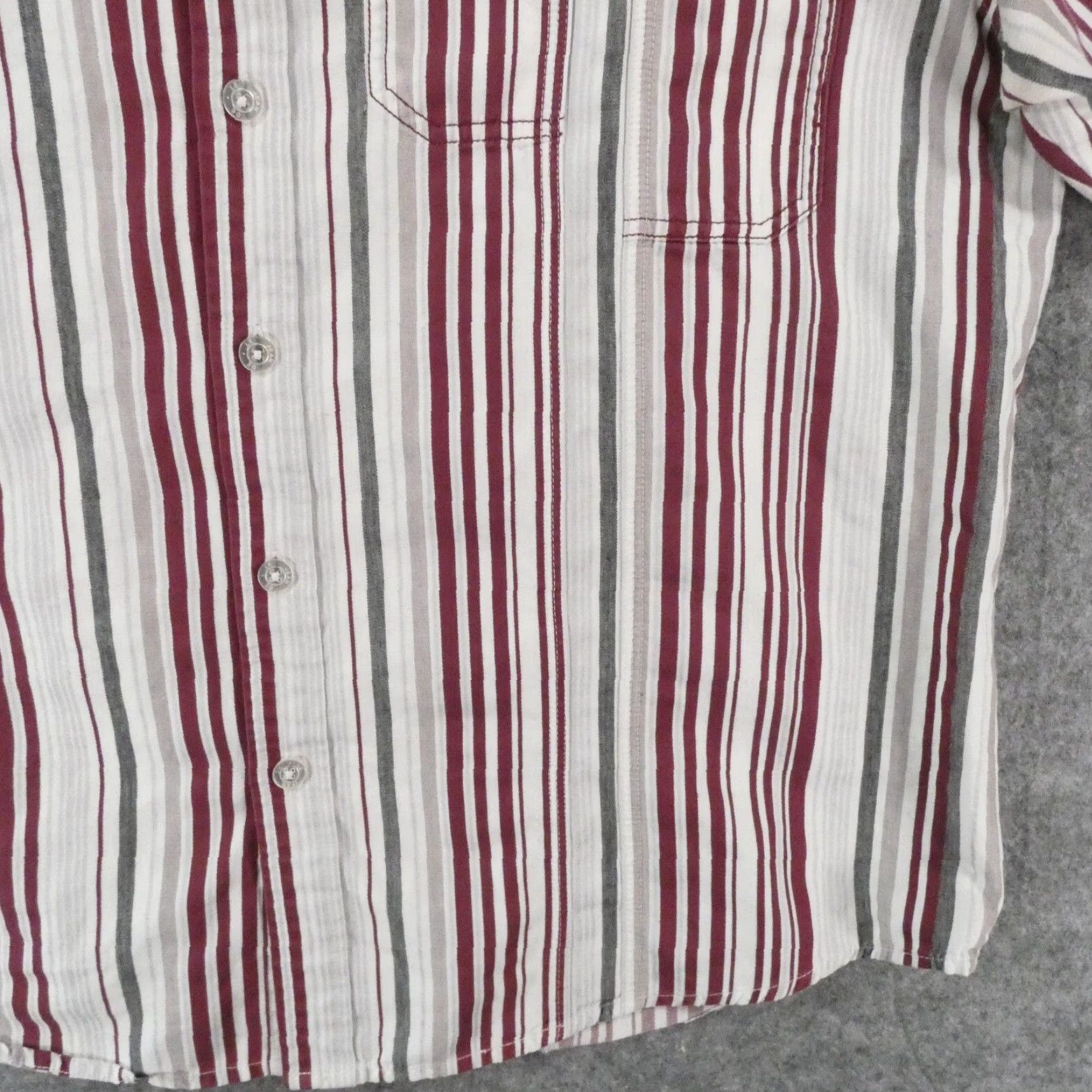 Vintage VINTAGE Marithe Francois Girbaud Shirt Men L Short Sleeve Button Up Red Gray Striped Size US L / EU 52-54 / 3 - 5 Thumbnail