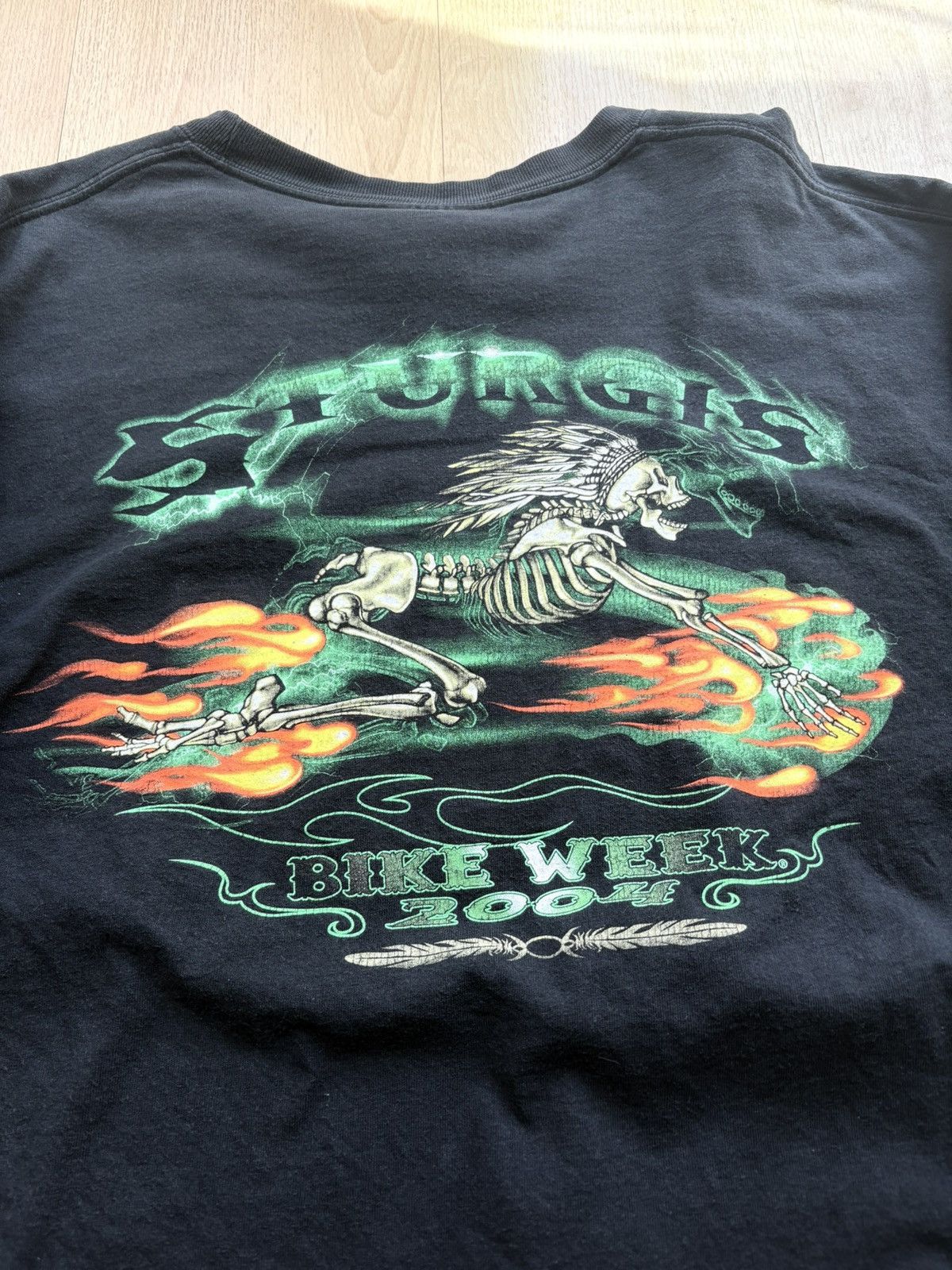 Hanes Vintage Sturgis Bike Week Lightning Long Sleeve 2004 Size US XL / EU 56 / 4 - 5 Thumbnail