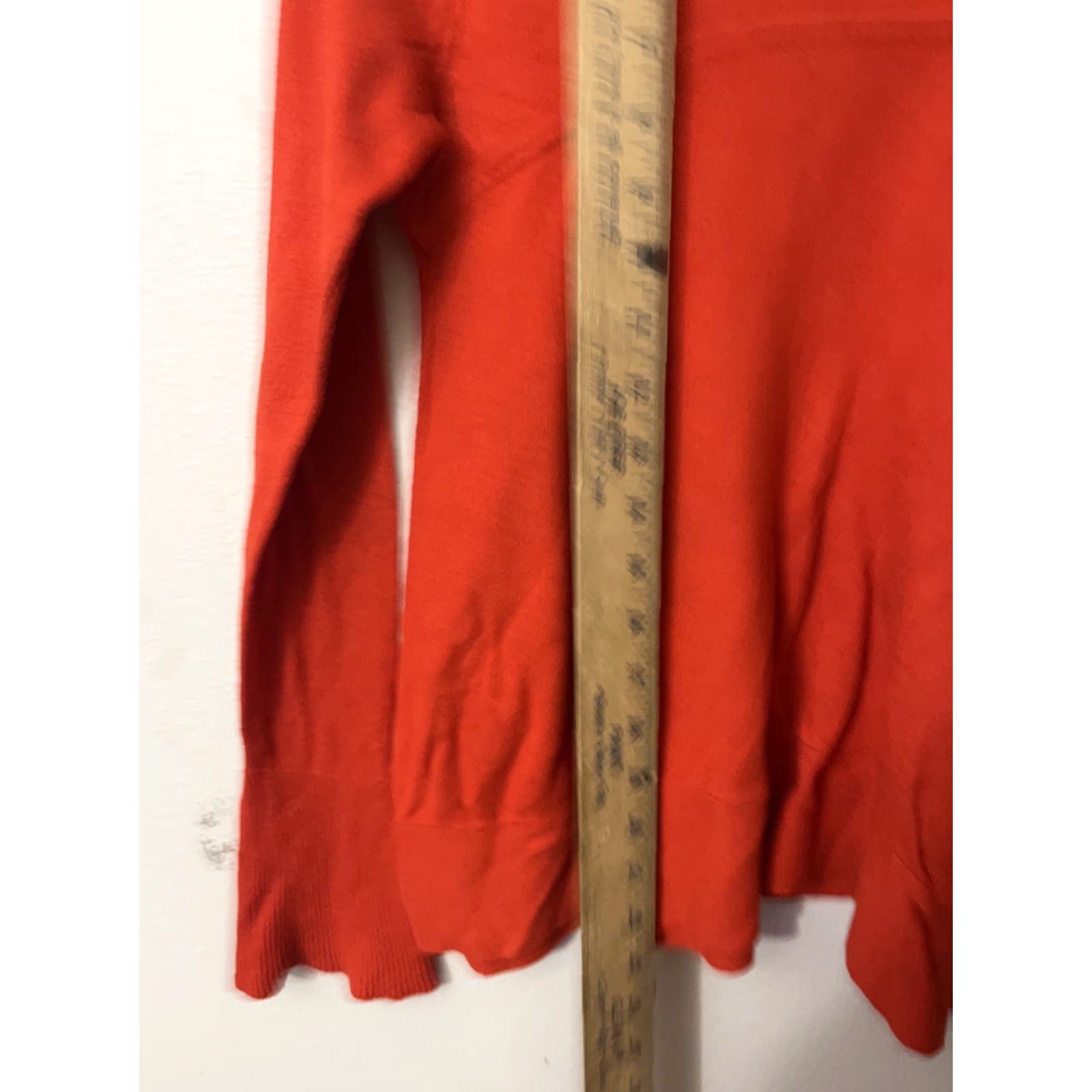 Vintage A New Day Women's Red Orange Crew-Neck Long-Sleeve Shirt Size S Blouse Basic Adult Womens Safety: Clean, Pre-owned, Regular Fit, Machine Washable Size S / US 4 / IT 40 - 4 Thumbnail