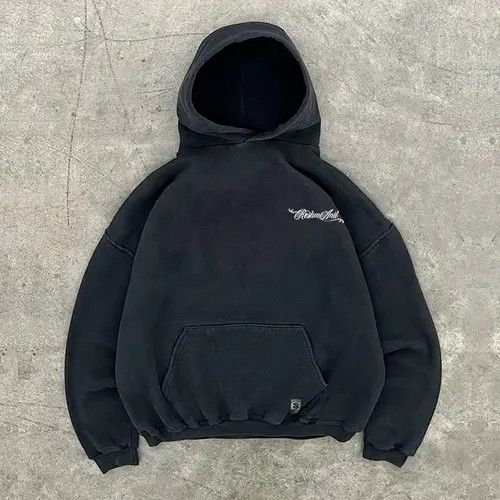 Japanese Brand Hoodie Black washed retro solid color loose hoodie Size US L / EU 52-54 / 3 - 3 Thumbnail