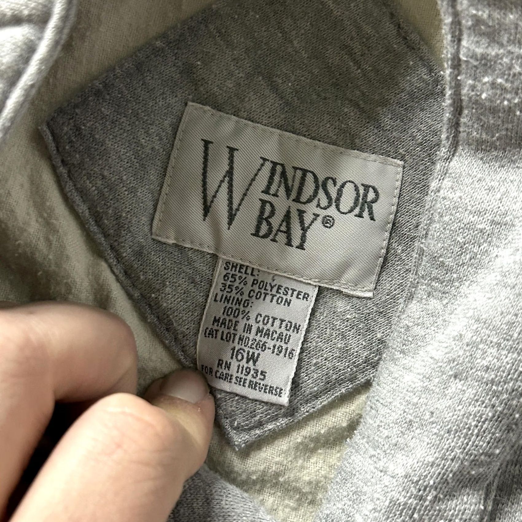 Vintage Vintage Windsor Bay Jacket Womens 16W Gray Fleece Lined Button Front Casual Size XXL / US 16-18 / IT 52-54 - 2 Thumbnail