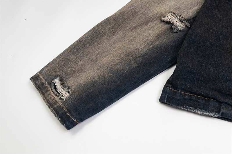 Other Retro Y2k Washed Distressed Hip Hop Hooded Denim Jacket Size US XL / EU 56 / 4 - 6 Thumbnail