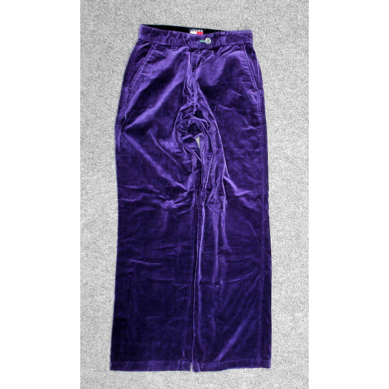 Tommy Hilfiger 90s Tommy Hilfiger Purple Velvet Wide Leg Pants 4 Size 27" / US 4 / IT 40 - 3 Thumbnail