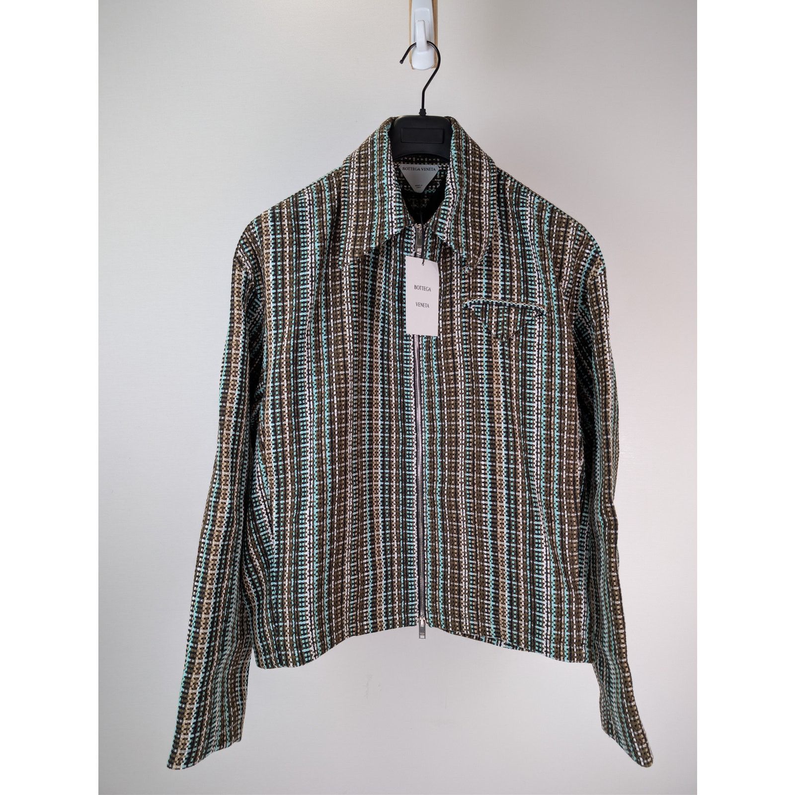 Bottega Veneta o1rshd1 Multicoloured Cotton Check Blouson Jacket in Black Size US M / EU 48-50 / 2 - 2 Thumbnail