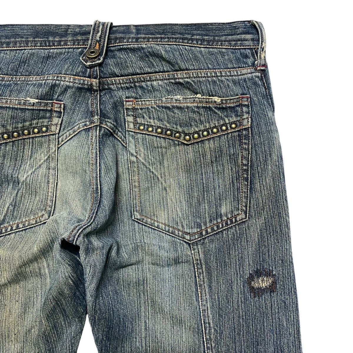 Japanese Brand Difference Rupert Denim Flare Jeans Multi Pocket Studded Size US 33 - 12 Thumbnail