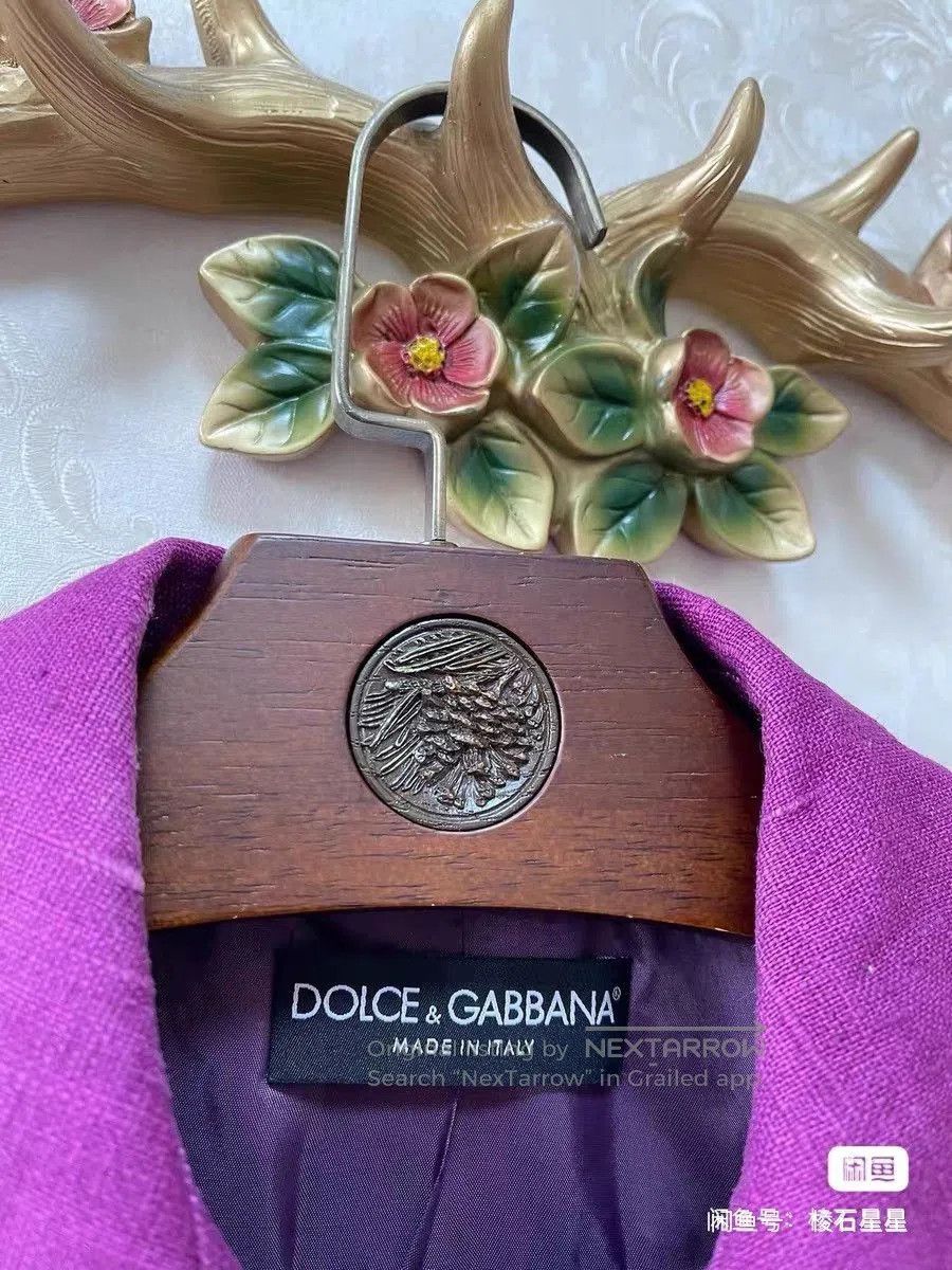 Dolce & Gabbana DG Purple Linen Trench Coat. Size S / US 4 / IT 40 - 2 Thumbnail