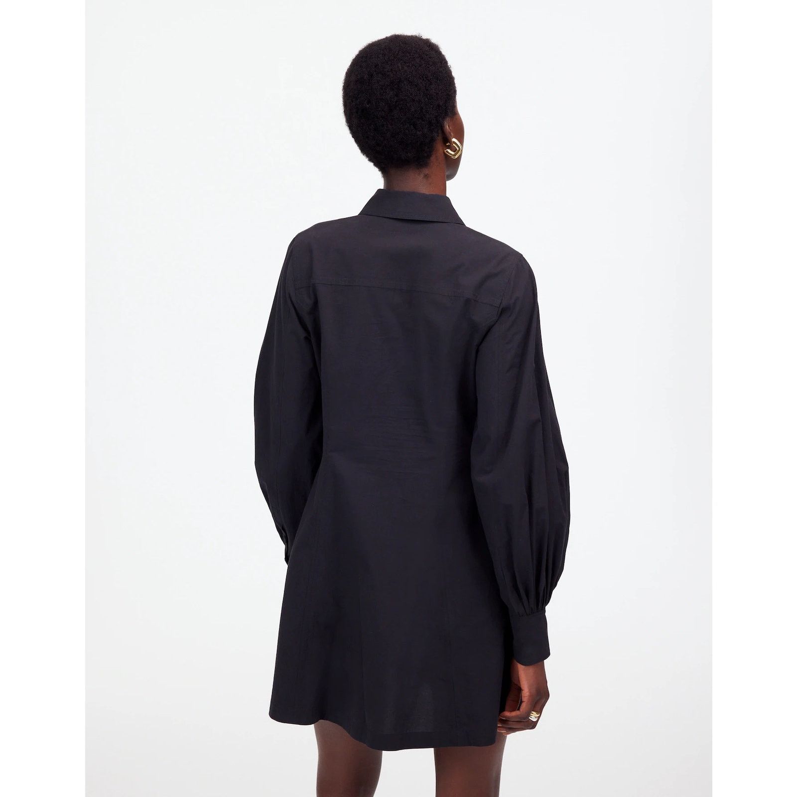 Madewell NWT Madewell Seamed Long-Sleeve Mini Shirtdress Black Size 0 Size XS / US 0-2 / IT 36-38 - 3 Thumbnail
