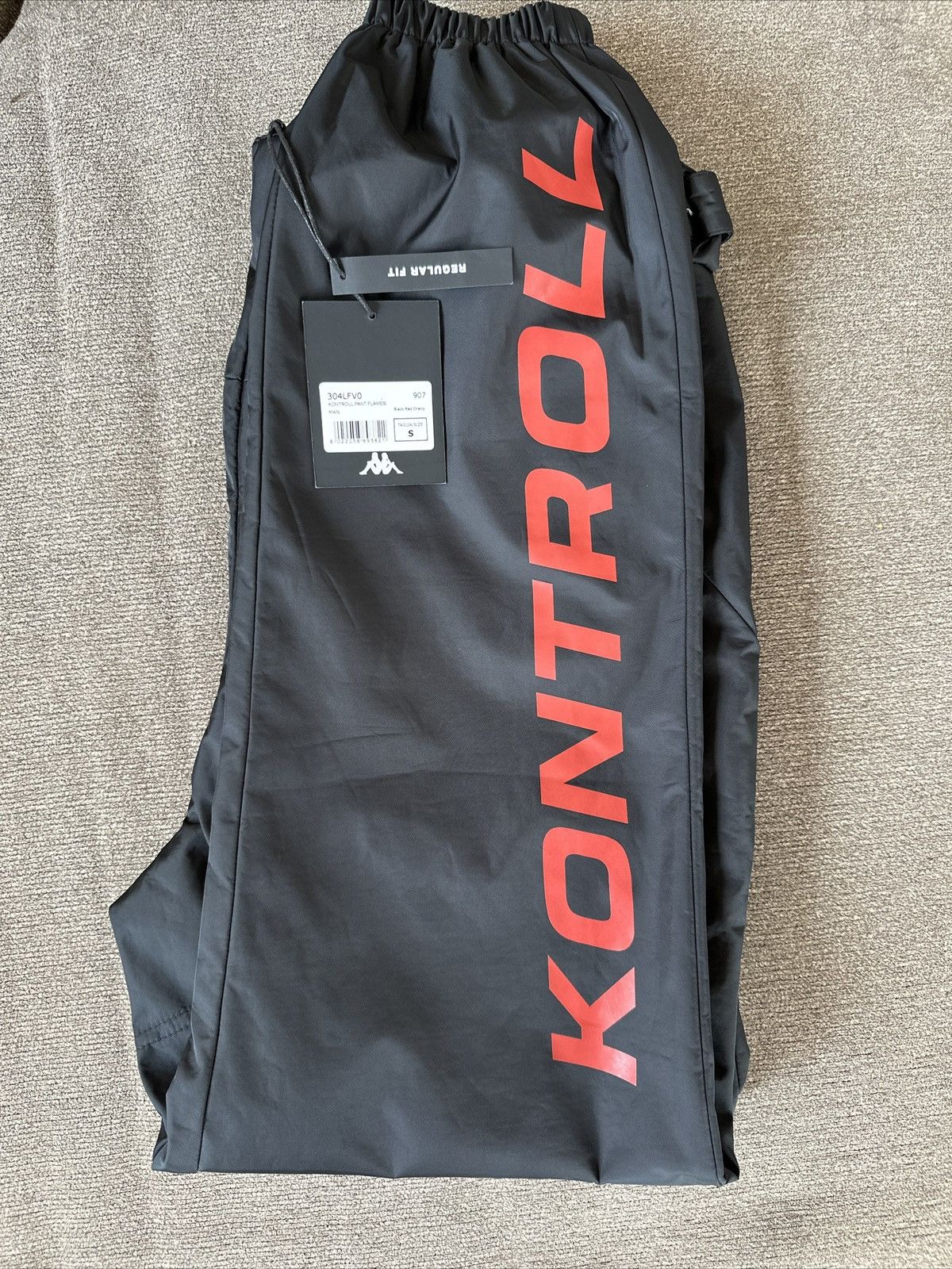 Kappa Kontroll Flame pants Sz S - Black-Red Cherry