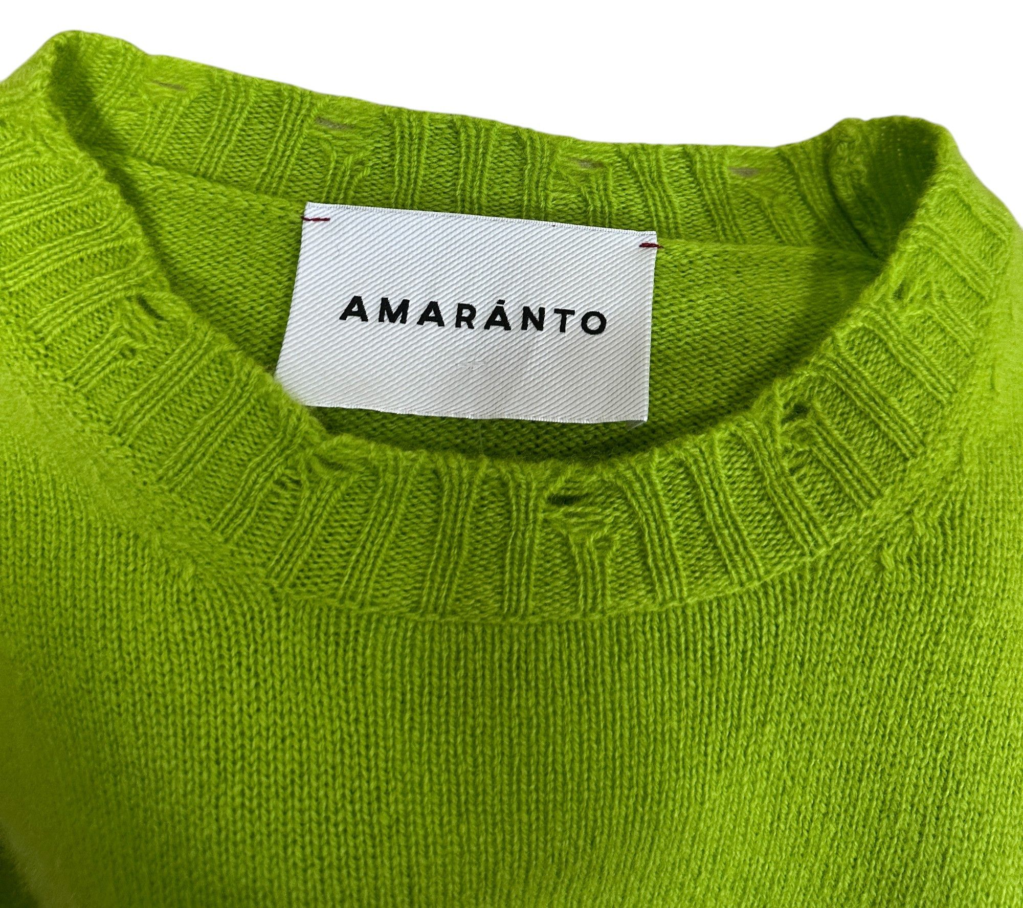 Designer Amaranto Green Wool Sweater Size XL / US 12-14 / IT 48-50 - 8 Thumbnail