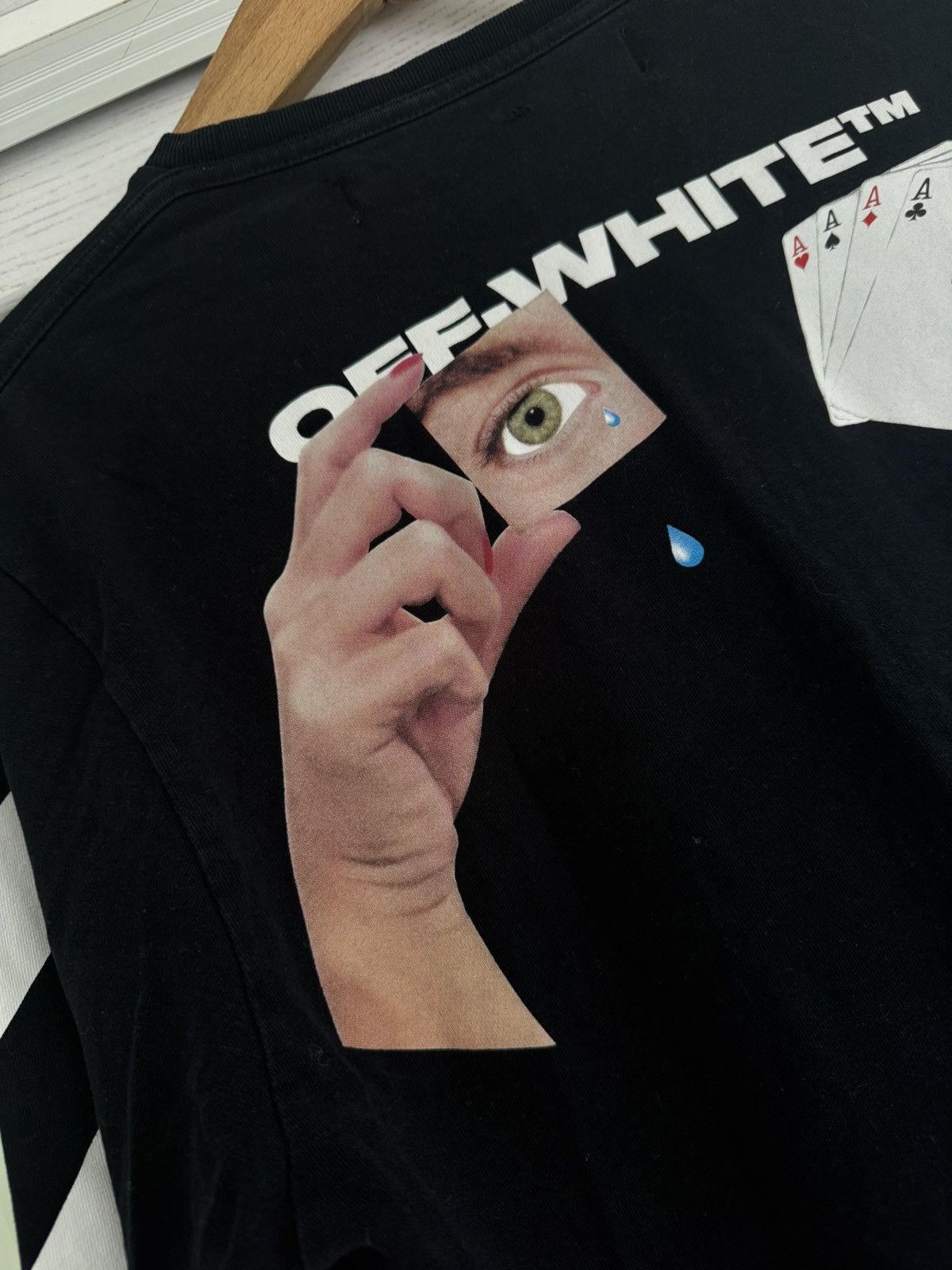 Off-White Off White x Virgil Abloh Hand Card Long Sleeve Tee Black Size US L / EU 52-54 / 3 - 10 Thumbnail