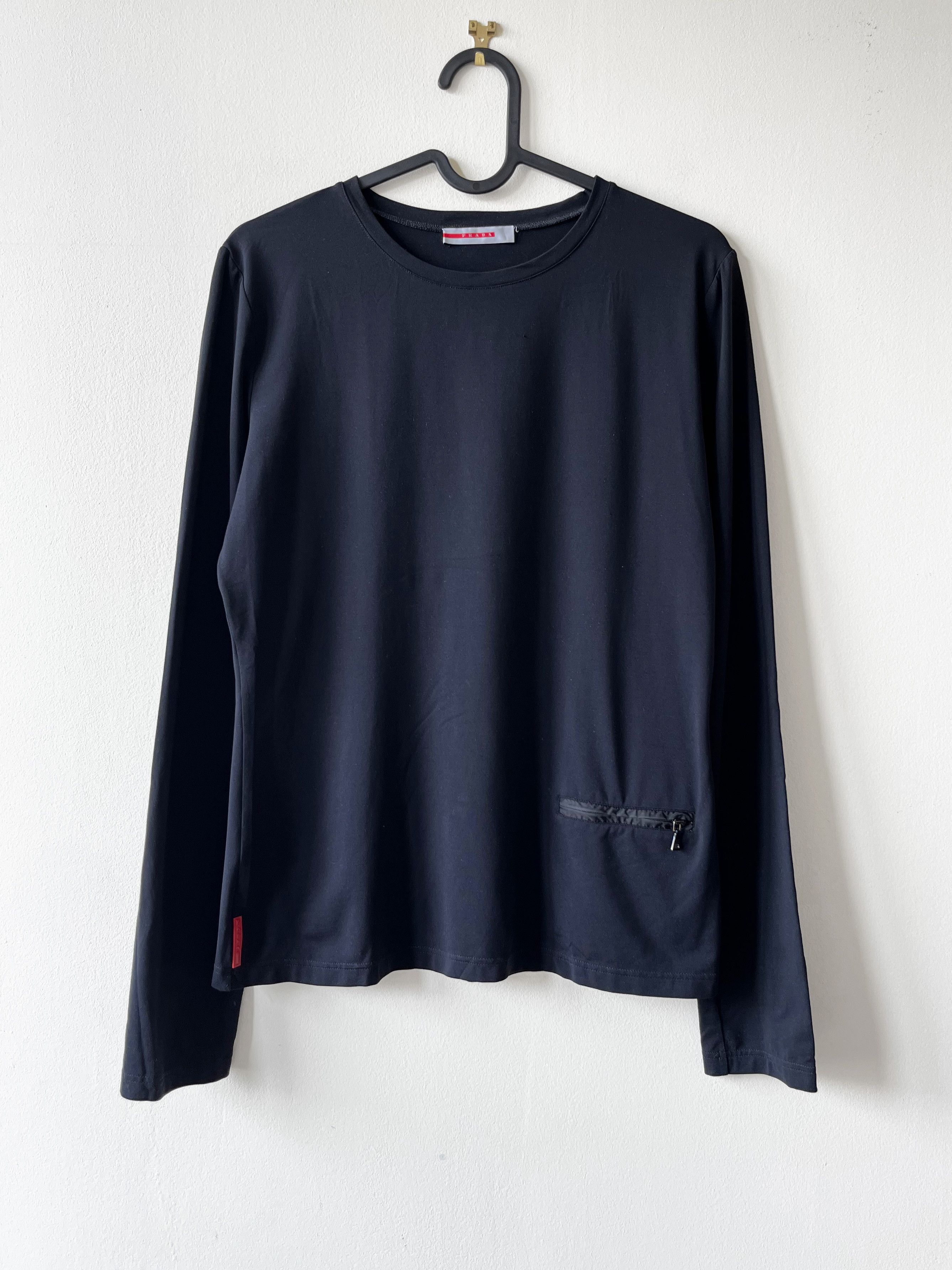 Prada sport black nylon long sleeve tshirt