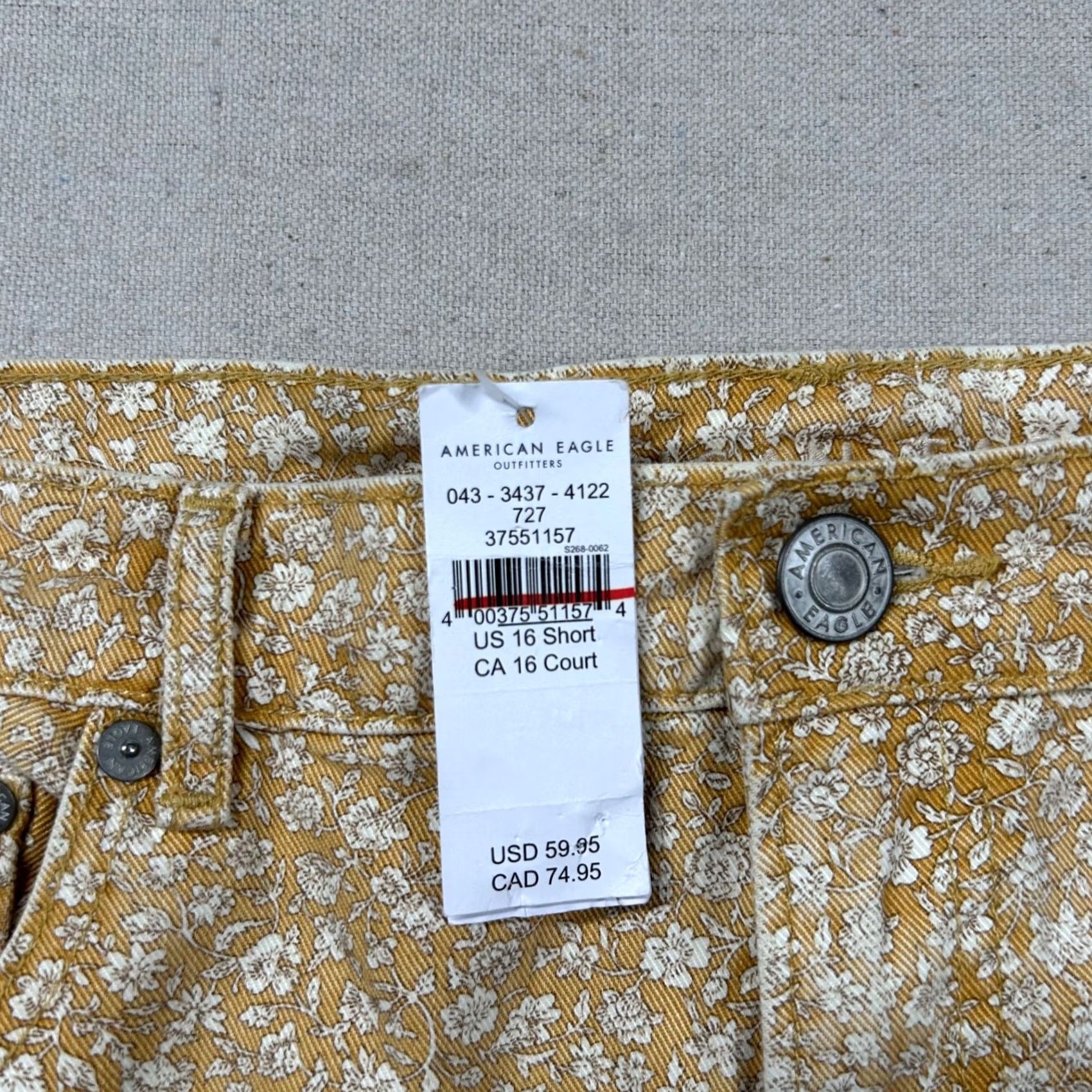 American Eagle Outfitters American Eagle Outfitters Jeans Womens 16 Short Yellow Floral 90s Straight High Rise Denim 5-Pocket Womens Jeans Size 36" / US 14 / IT 50 - 4 Thumbnail