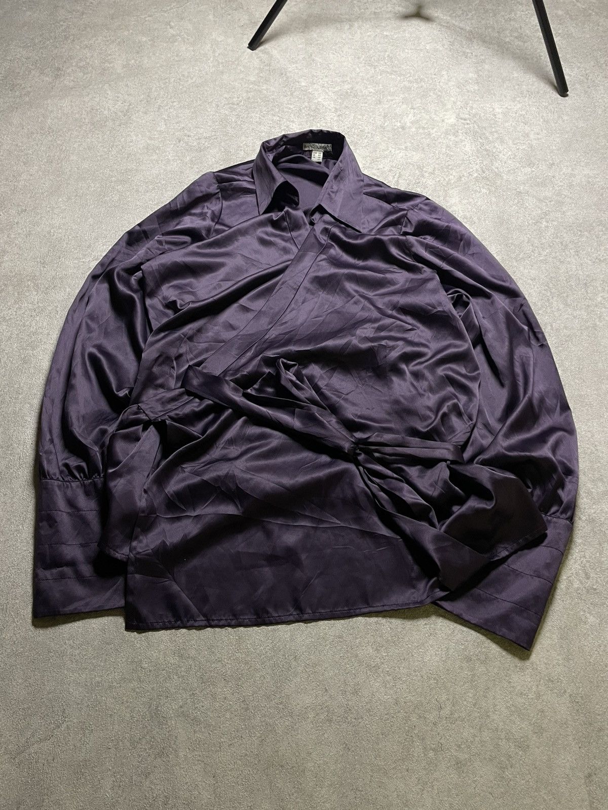 If Six Was Nine Skull Deep violet satin wrap shirt — Nosferatu energy Size US M / EU 48-50 / 2 - 1 Thumbnail