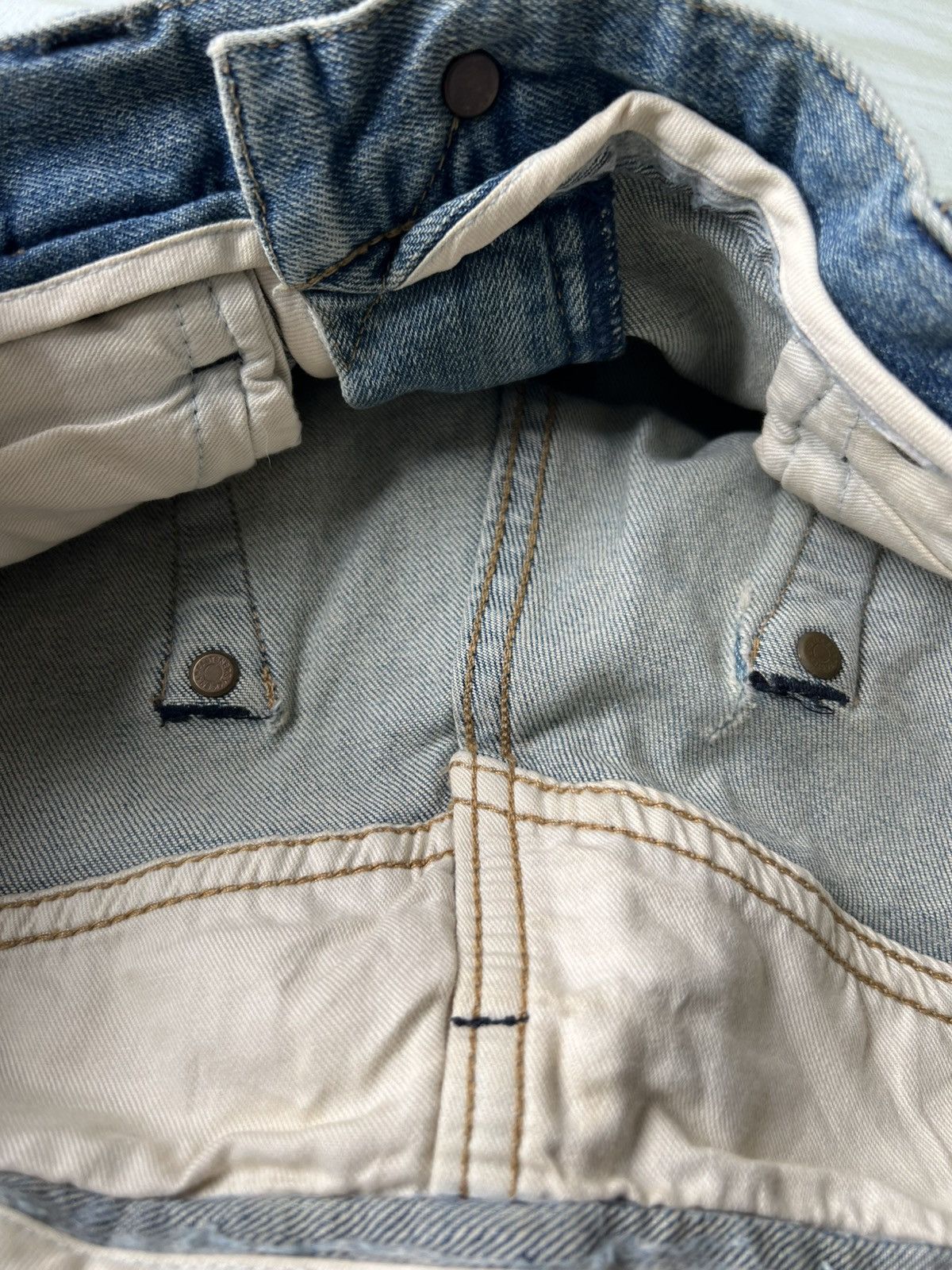Maison MIHARA YASUHIRO FW16 Miharayasuhiro Reconstruct Stone Wash Gold Line Denim Size US 32 / EU 48 - 9 Thumbnail