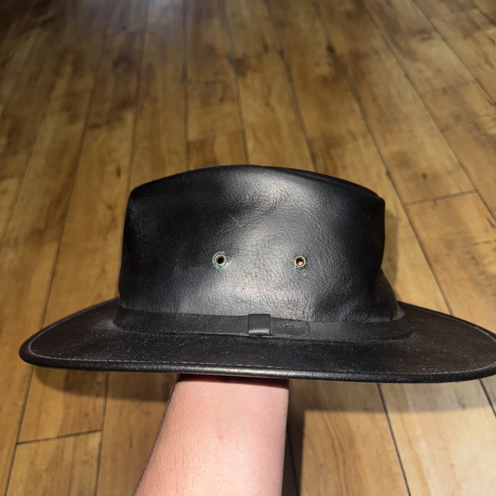Japanese Brand × Vintage Henschel Leather Hat Black Large Size ONE SIZE - 2 Thumbnail
