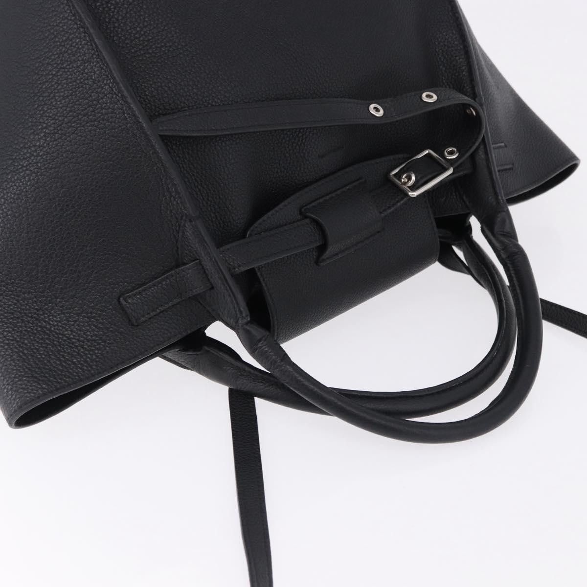 Celine CELINE Big Bag Small Leather 2way Black Silver Auth 193536V Size ONE SIZE - 6 Thumbnail