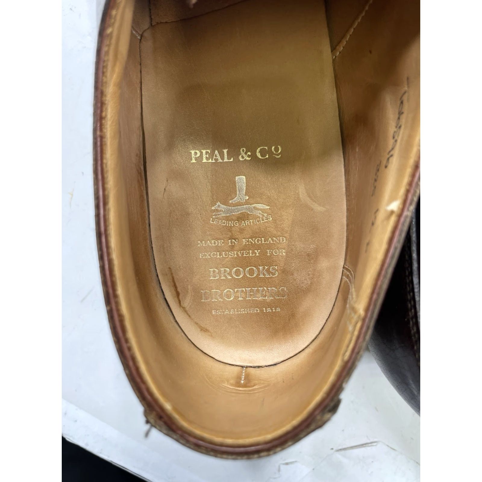 Brooks Brothers Brooks Brothers Peal & Co ENGLAND Brown Leather Split Toe Blucher Dress 12 D Oxford Shoes Men Leather Brown 12 D ENGLAND Brooks Brothers Shoes Size US 12 / EU 45 - 3 Thumbnail