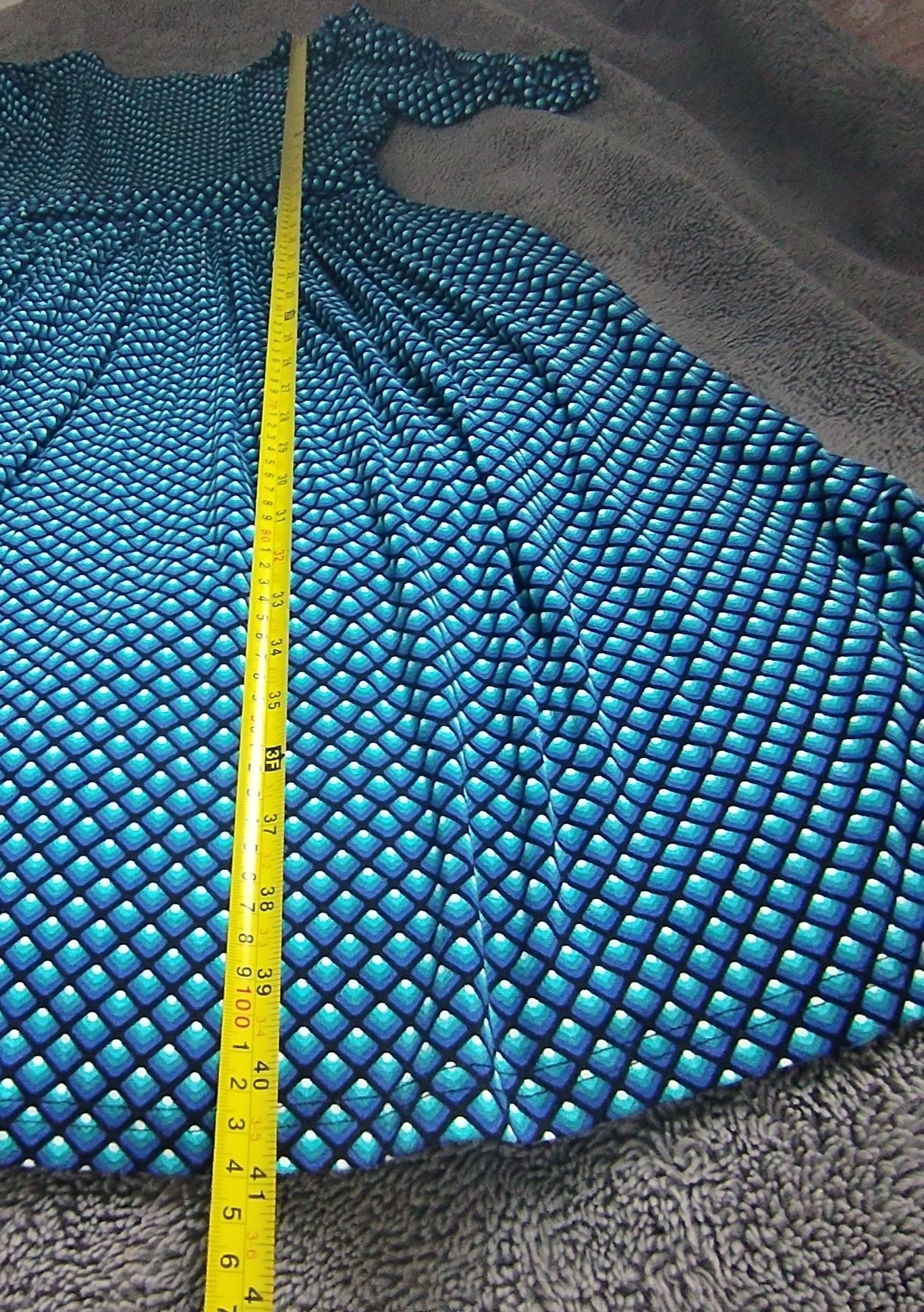 Other Jolie Moi Dress Pre-Loved14 Teal Geometric Print Midi 3/4 Size XL / US 12-14 / IT 48-50 - 8 Thumbnail