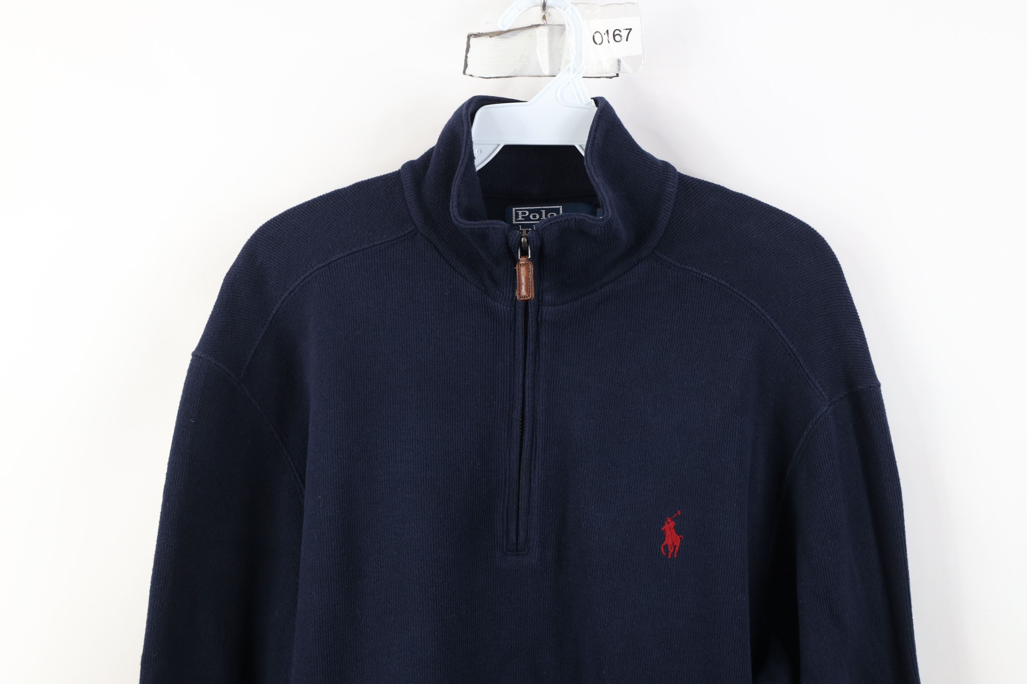 Polo Ralph Lauren Vintage 90s Ralph Lauren Ribbed Knit 1/4 1/2 Zip Sweater Size US M / EU 48-50 / 2 - 2 Thumbnail