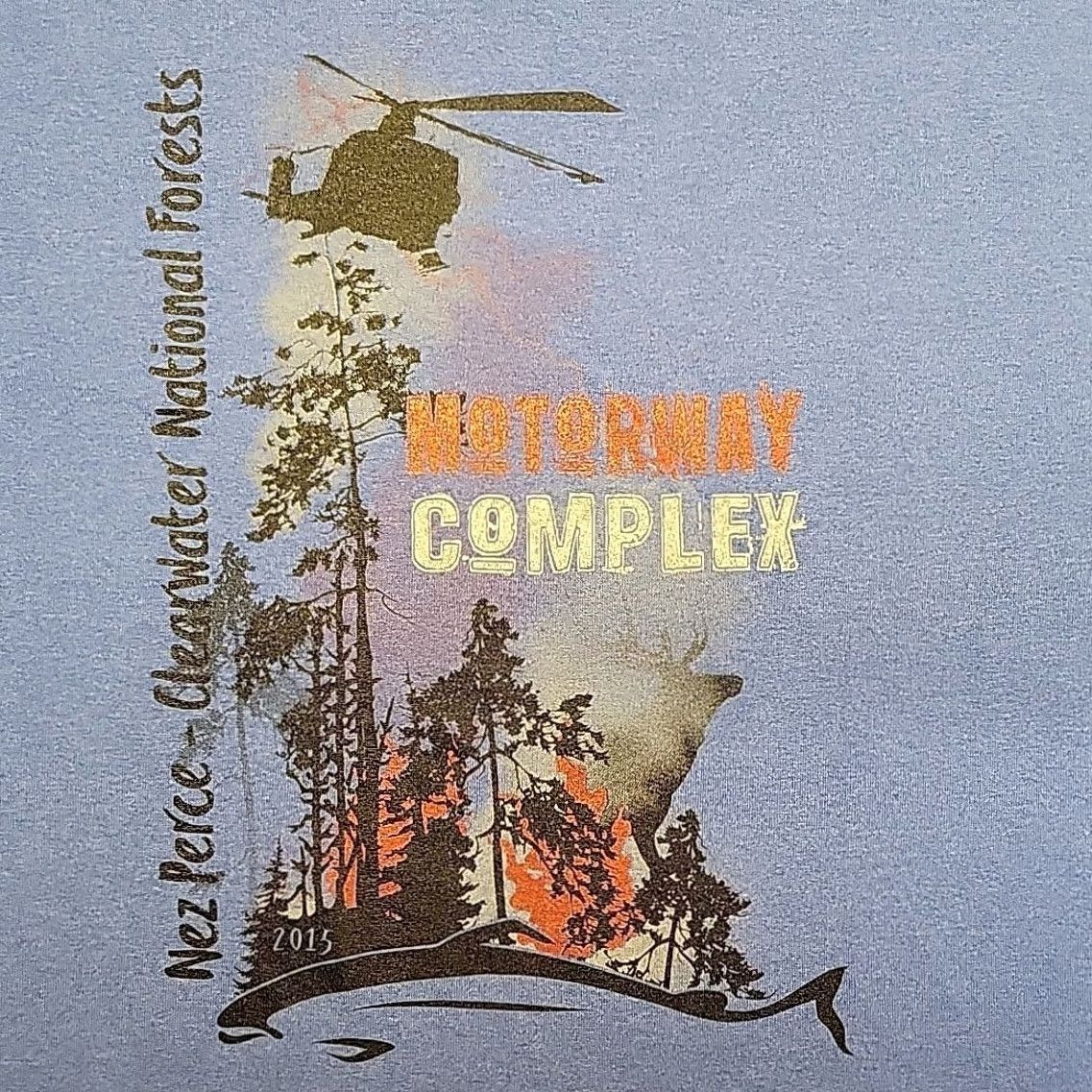 Vintage Wildland Firefighter Shirt Mens L 2015 Nez Perce Clearwater Forest ID Blue Cotton Blend Jersey Short Sleeve Graphic Print T-Shirt Mens Size US L / EU 52-54 / 3 - 5 Thumbnail