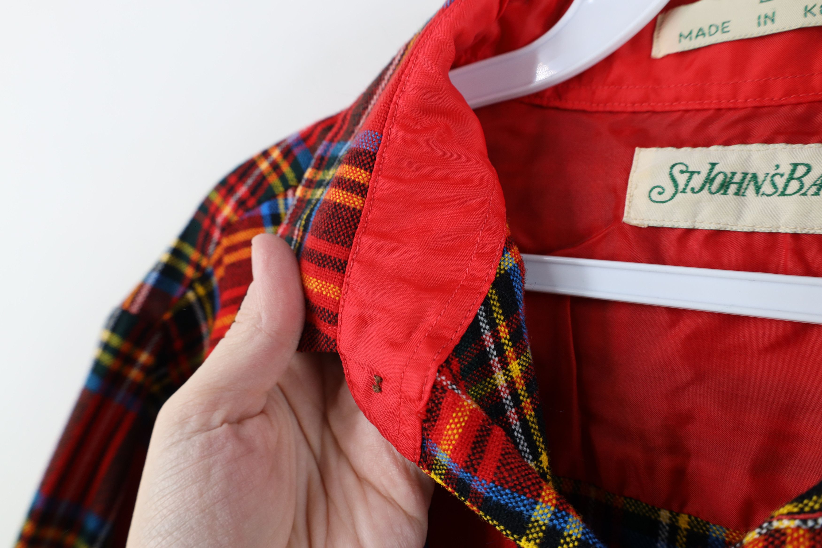 Vintage Vintage 70s Streetwear Knit Collared Button Shirt Plaid Size US L / EU 52-54 / 3 - 10 Thumbnail