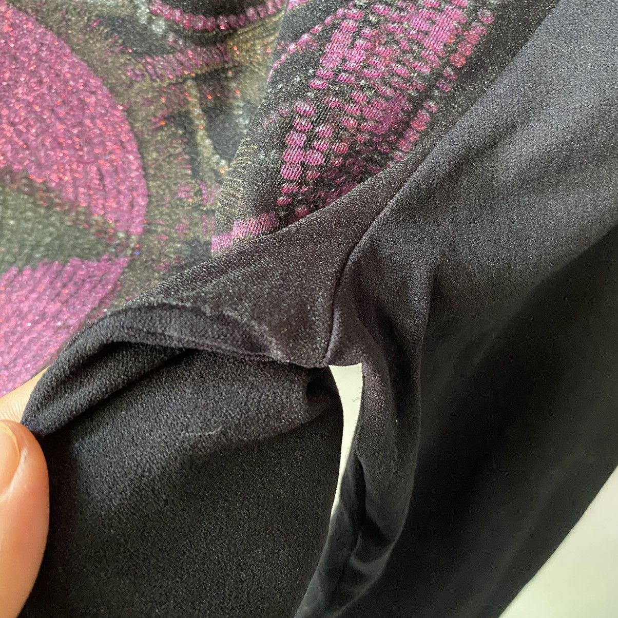 Morgan Homme MORGAN Y2K Black Sheer Top with Purple Graphic Print Size S / US 4 / IT 40 - 7 Thumbnail