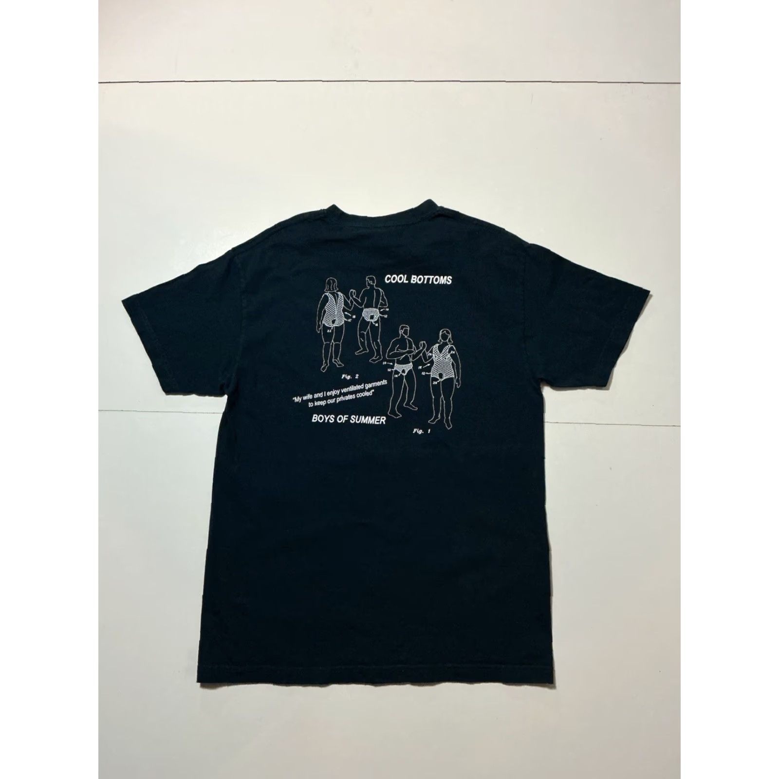 Vintage VINTAGE Boys Of Summer Body Magic Cool Bottoms Ventilated Garments Graphic T-Shirt Sz. L Boys Mens Large Blue Crewneck S/S T-Shirt Size US L / EU 52-54 / 3 - 3 Thumbnail