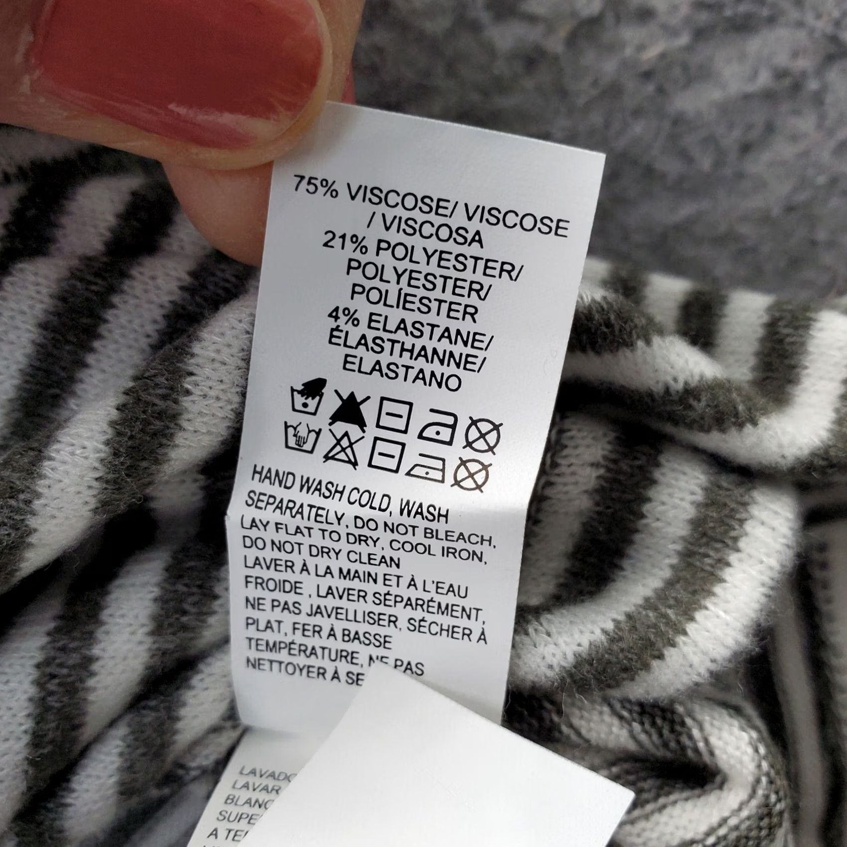 Lucky Brand Lucky Brand Top Women XS Multicolor Striped Viscose Long Sleeve Pullover Size XS / US 0-2 / IT 36-38 - 7 Thumbnail