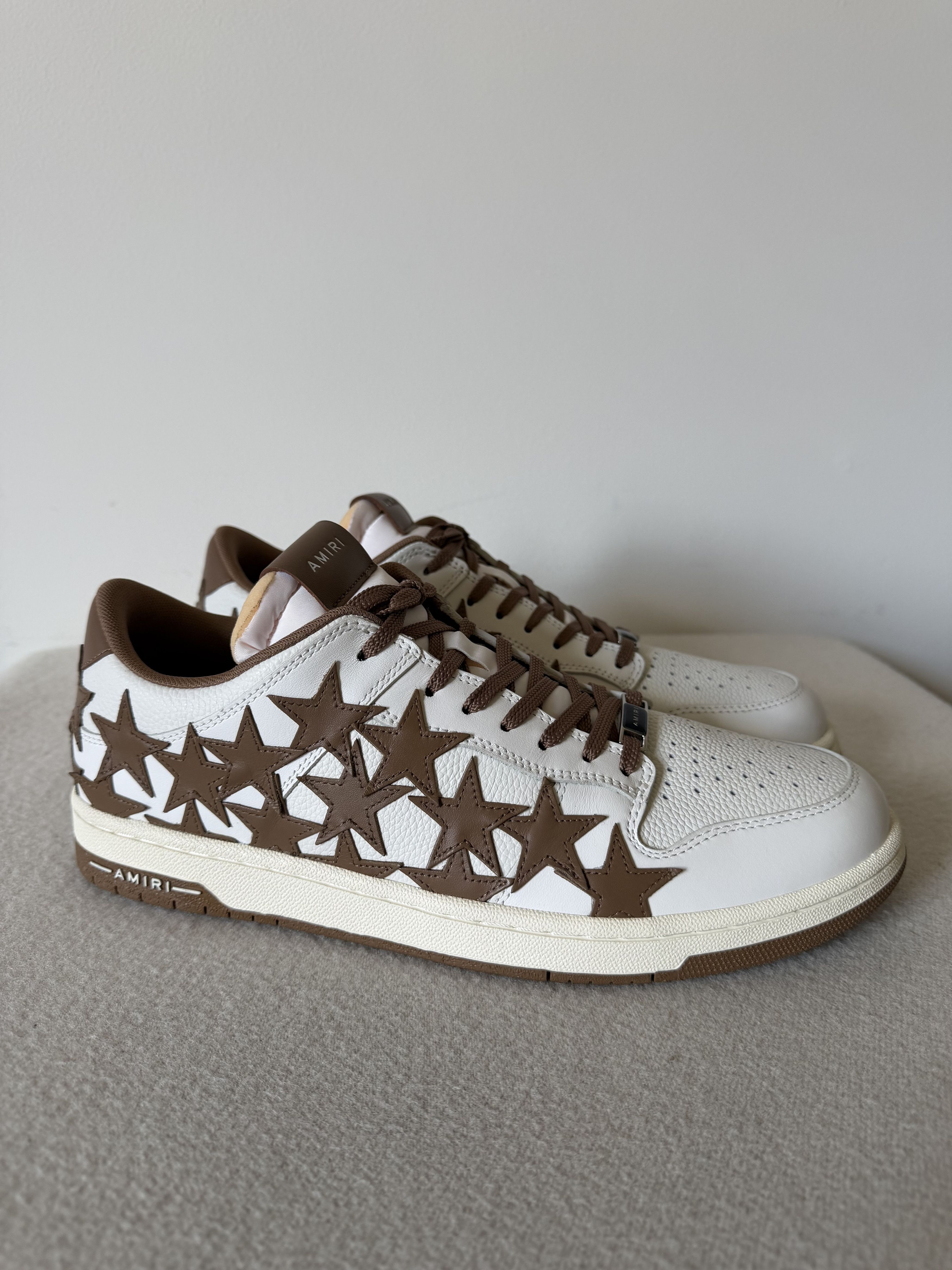 Amiri Amiri Stars Low Sneakers in White Brown Size US 12 / EU 45 - 1 Thumbnail